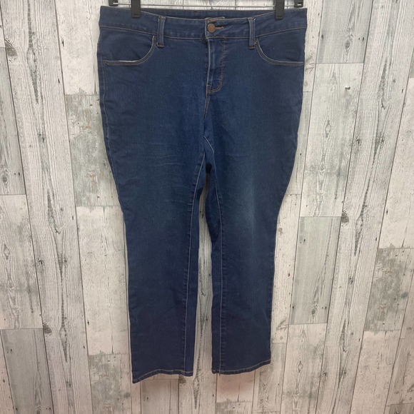 Faded Glory 16WP 16W Petite Stretch Cotton Straight Leg Denim Blue Jeans - Picture 1 of 4